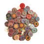 Lot de 50 boutons en bois colorés 25 mm Personnalisés Exquis Rétro Rond Naturel Accessoires de bricolage