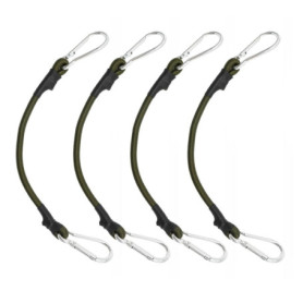 Lot de 4 tendeurs en caoutchouc avec mousqueton, tendeur en caoutchouc avec crochets, fixation de voile d'ombrage, corde de serr
