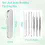 Ensemble de 8 Pièces Tire Comédon Point Noir, Extracteur de Points Noirs, Outils Anti-Acné en Acier Inoxydable avec Aiguille et 