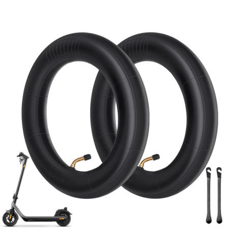 Uoimky Chambre à Air 10 pouces, 2 pièces 10 x 2/2.125 pneus pour Trotinette Electrique avec valve 45 ° et 2 leviers Double épais
