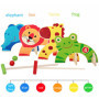 jacootoys Jeu de Croquet Animaux en Bois Jouets de Golf avec 2 Balles de Jeu éducatif Cadeau pour Enfants Filles Garçons
