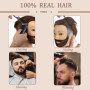 DaizySight Tete a Coiffer Professionnel Homme Barbe avec 100% Cheveux Naturels Humains, Tete Maleable Coiffure, Tête D’exercice 