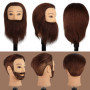DaizySight Tete a Coiffer Professionnel Homme Barbe avec 100% Cheveux Naturels Humains, Tete Maleable Coiffure, Tête D’exercice 