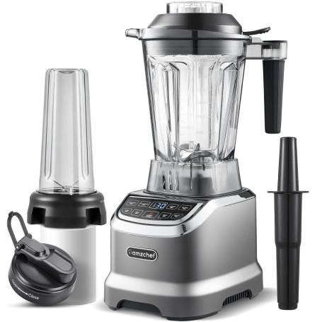 AMZCHEF 2-EN-1 Blender Mixeur 1800W | Blender Professionnel 1,85L et Mini Mixeur Smoothie 600ml | Blender Mixeur Puissant avec P