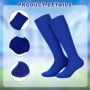 SKHAOVS 4 Paires Chaussettes de Football Enfant, Chaussette Foot Bleues pour Garçons Filles, Chaussettes Hautes de Sports Chauss