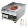 DULNICE Plancha Électrique Professionnelle en Acier Inoxydable, Commerciale Plancha de Cuisson Grill electrique，220-240V