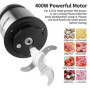 Hachoir électrique 400W Hachoir a Viande avec 4 lames et 600ML Bol acier inoxydable Electrique Mini Mixeur Robot Cuisine pour Ve