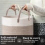 ZLPBAO Corbeille à Linge Panier à Linge en Coton Tissé Panier de Rangement 40L Boho Corbeille a Linge de Qualité Supérieure avec