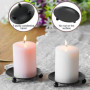 VIVIIHOO Lot de 2 bougeoirs en métal noir pour bougies piliers, design élégant pour décoration de table et dîner aux chandelles