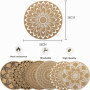 Lot de 6 Sets de Table Ronds Tissés, Style Imprimé Bohème Lavable Résistantes à la Chaleur Antidérapan Rond 38x38cm pour Cuisine