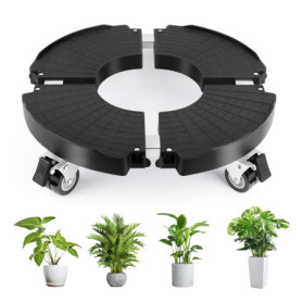 Porte Plante a roulettes, Réglable Ø 35-48cm, Capacité De 150 KG Supports de Pots de Fleurs à roulettes pour Support de Pot de F