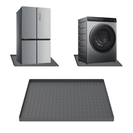 lisetar Tapis en silicone pour mini réfrigérateur - 60 x 60 cm - Protection de sol avec bords surélevés de 2,3 cm - Plateau d'ég