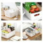 Bgfuni Lot de 8 Panier de Rangement en Plastique Blanc, Panier avec Anse pour Placards Empilables, Cuisine, Chambre,Salle de bai