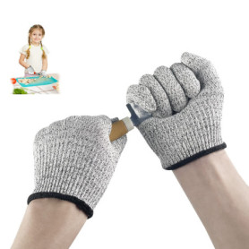 Gvolatee 2 paires gant anti coupure pour enfants Sécurité Niveau 5 Protection, Confort Gants de travail extensibles pour cuisine