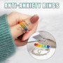 SYEYCW 6 Pièces Anneaux d'Anxiété, Acier Inoxydable Réglables Anti-Stress Bague, Anneau Ouvert Ensemble, Anneaux de Spinner Colo
