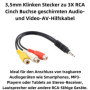 P13 Câble adaptateur 3,5 mm vers RCA, AV audio/vidéo. Idéal pour connecter TV, DVD, haut-parleurs, amplificateurs, chaînes hi-fi