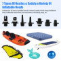 WEFHEF Tuyau de Gonflage 1m avec 7 Pcs Buses à Clapet Adaptateur Tuyau Gonflage Kayaks Adaptateur Pompe Gonflable Adaptateur Gon