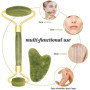 2 Pcs Rouleau De Jade Kits De Massage Jade Roller Et Gua Sha Rouleau De Jade Massage Visage Rouleau Jade Visage Naturelle Roulea