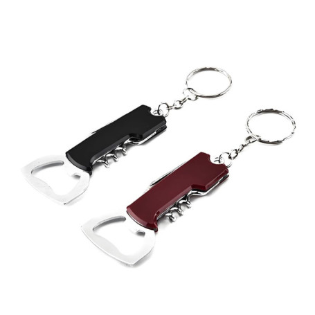 ARFUKA Lot de 2 décapsuleurs porte-clés multifonctions – Tire-bouchon et décapsuleur pour bière, vin, soda – Porte-clés compact 