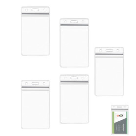 5 Pcs Porte Carte Transparent, Badge Transparent Plastique, Imperméable à l'Eau des Porte-Badges, Étui pour cartes d'identité, p