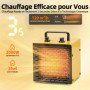 SIAL Radiateur électrique 2000 W Portable - Chauffage Soufflant - Céramique - Chauffage d'appoint - 3 Modes - Convient à l'ordin
