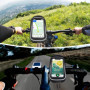 LEMEGO Support Téléphone Vélo Etanche Réfléchissant, Sacoche Guidon Cadre Vélo VTT, Rotation 360° avec Espace Rangement Ecran Ta