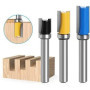Lizaty 3 Pièces Fraise Defonceuse 8mm, Fraise a Copier Flush Trim Router Bits, Tige Fraise à Affleurer Avec Roulement Supérieur 