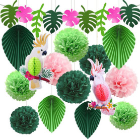 YBwanli deco tropicale hawaienne,coachella decoration party,perroquet oiseaux decoratifs exterieur,pool party,deco plage,Une fêt