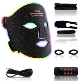 Masque LED Visage Luminothérapie,Masque de Thérapie Lumière Rouge,Masque Facial Led Visage Rajeunissant,Masque Lumière Proche In