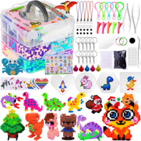 UCAMP Perles à Repasser Kit,11500 Fusible Perles(5mm),Kit de Perle A Repasser avec boîte de rangement,Kit de Fusible Perles Bric