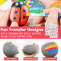 TOSUTO Kit de Peinture sur Pierre pour Enfants,12 Galets à Décore + 2 pierres lumineuses,Kits de Loisirs Créatifs Enfants,Kits d