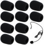 10 Pcs Bonnette Micro,Mousse Micro,Mousse Micro Casque,Mini Microphone Casque Pare-brise Mousse,Pour La Salle De Classe,Intervie
