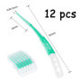 12 Pcs Brossettes Interdentaire avec Boîte en Plastique,Cure Dent Plastique Soft Silicone Brosse à Dents,Brossettes Interdentair