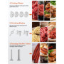 Hachoir à Viande pour KitchenAid, Accessoire Robot Pâtissier, 4 Plaques de Broyage, 2 Embouts à Saucisses, Acier Inoxydable