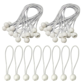 50 Pièces Tendeurs Elastique,Tendeur Elastique Boule,Tendeur Bache, Tendeur avec Boule,Sandow Elastique pour Bache,Tentes,Campin