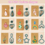 Teklemon Lot de 207 Emporte-Pièces en Argile Polymère pour Boucles d'Oreilles, 24 Formes Cutters de Argile Polymère avec Cartes,