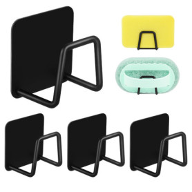 TDUNSYA 4 Pièces Porte Eponge Evier Auto Adhesif, Porte Eponge Evier Cuisine, 304 INOX, Support Eponge INOX, Support Eponge Evie