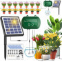Onherm Kit Arrosage Automatique Goutte à Goutte Solaire, Système d'irrigation Automatique Solaire Avec 12 Modes et Tuyau de 15M 