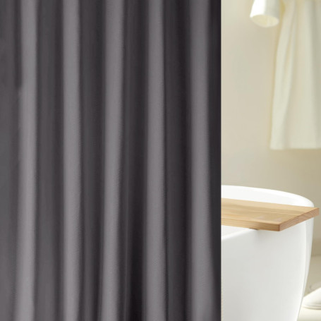 Ciusdkler Rideau Douche 180x200, Rideaux de Douche Robuste, Tissu de Rideau Baignoire Lavable, Gris Foncé