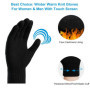 Lonnalee Gants Hiver Chauds Pour Hommes à écran Tactile Tricotés Magiques Extensibles épaissis Doublure en Polaire Douce Noire P