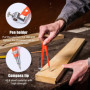 Carpenter - Crayon de précision - 25 cm - Pour le travail du bois - Boussole professionnelle - Outils de traçage de rayon réglab