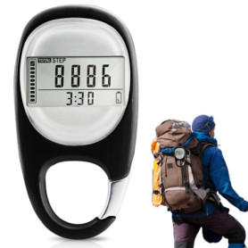 1 podomètre 3D avec clip, podomètre numérique portable, podomètre précis, sans application ni téléphone portable, podomètre, pod