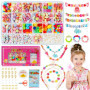 WEVOL 700+pcs Perles pour Bracelet, Kit Perles Fabrication Bijoux Enfant Jouets Filles de 5 à 12 Ans, Coffret Perles Cadeaux de 