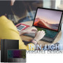 Nanhent Rétroéclairé Clavier Coque pour Microsoft Surface Pro 7/7+/6/5/4/3 12.3 Pouces, Smart Touchpad, AZERTY Français Amovible
