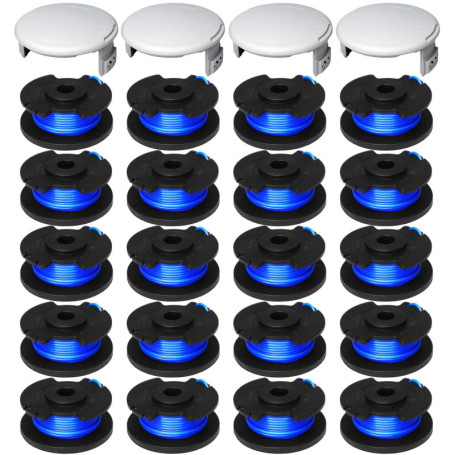 24 Bobines de Remplacement pour Ryobi One+, AC14RL3A Bobine de Désherbage et AC14HCA Capuchon de Bobine Compatible Avec Ryobi 18