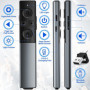 Métal Telecommande Ordinateur Powerpoint USB/Type C 2 en 1 avec Volume, 2.4GHz Rechargeable Presentation Cliqueur Zapette Powerp