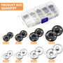 80 Ensembles de Boutons Pression à Coudre, 4 Tailles Boutons-Pression en Métal (6mm 7,5mm 8,5mm 12mm) Boutons Couture pour Vêtem