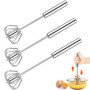 Udbrud Fouet Semi-Automatique, 3 Pcs Acier Inoxydable Fouet Fouet Cuisine Professionnel Batteur Rotatif gadgets de cuisine et de