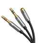UGREEN Splitter Audio Double Jack 3.5mm Stéréo TRRS Adaptateur Micro Casque Mâle vers 2 Femelle Câble Répartiteur Y Compatible a