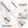 Udbrud Fouet Semi-Automatique, 3 Pcs Acier Inoxydable Fouet Fouet Cuisine Professionnel Batteur Rotatif gadgets de cuisine et de